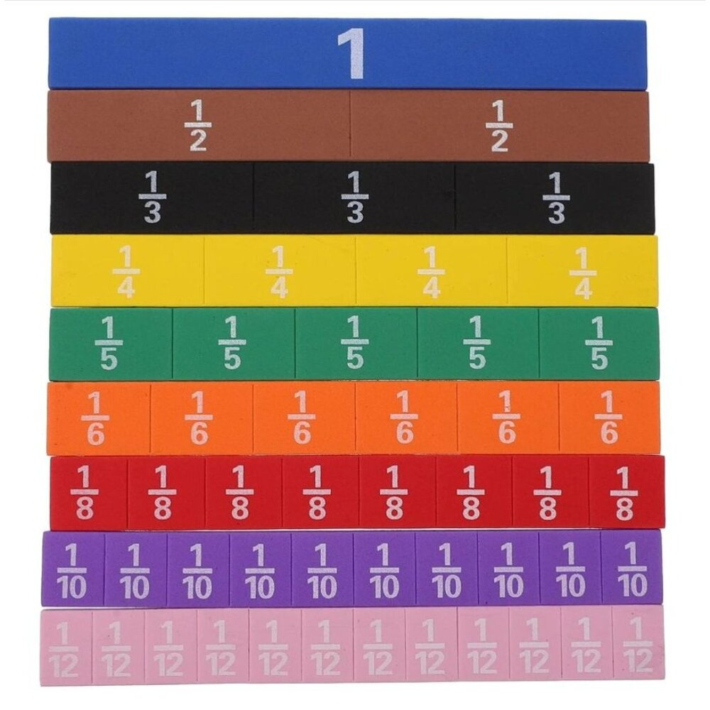 1 Set Magnetic Fraction Tile Montessori Math Materials for Kids to Learn Fractio